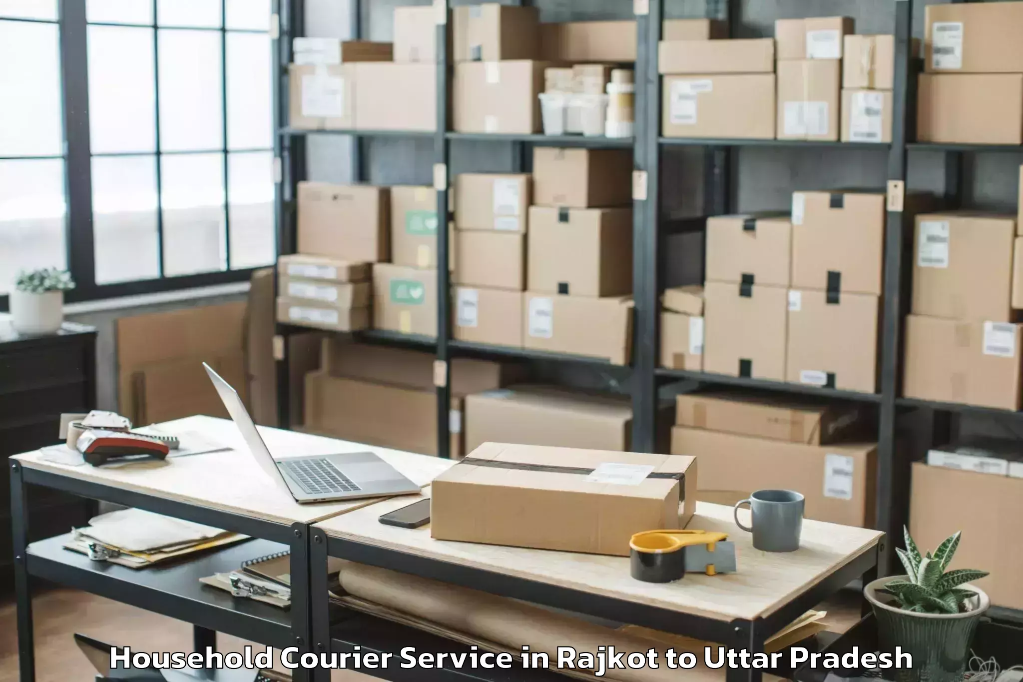 Top Rajkot to Safipur Household Courier Available